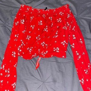 Off Shoulder Floral Blouse